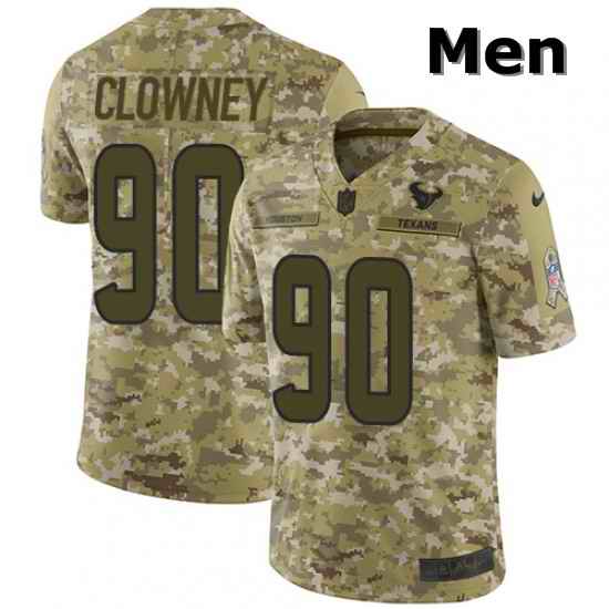 Men Nike Houston Texans 90 Jadeveon Clowney Limited Camo 2018 Salute to Service NFL Jersey